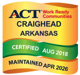 ACT Work Ready Communities badge graphic for Craighead County, Arkansas