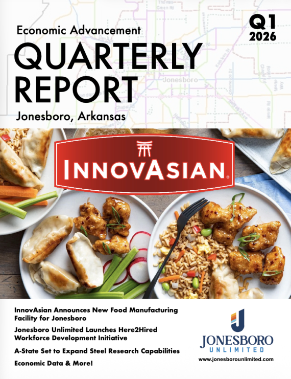 Cover of the Economic Advancement Quarterly Report for Quarter 1 of 2026 for Jonesboro, Arkansas