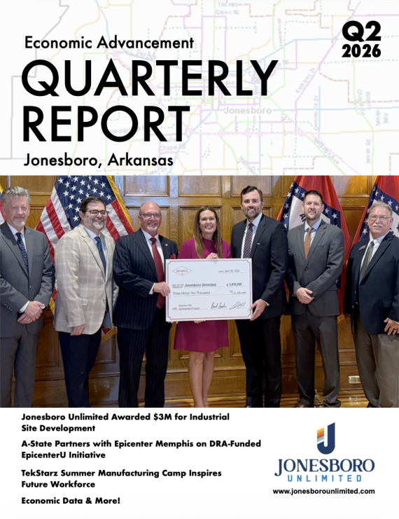 Cover of the Economic Advancement Quarterly Report for Quarter 2 of 2026 for Jonesboro, Arkansas